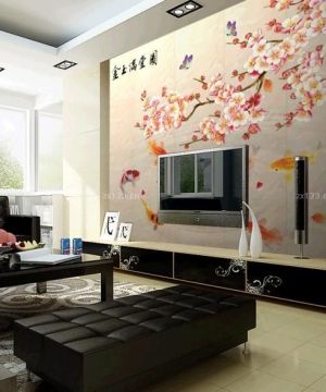 小户型家居艺术瓷砖电视背景墙装修设计效果图欣赏