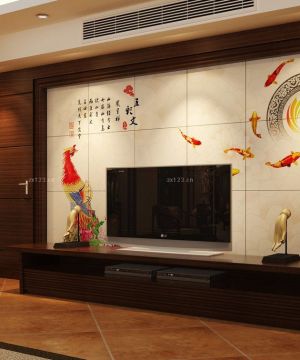 农村房屋艺术瓷砖电视背景墙装修效果图欣赏