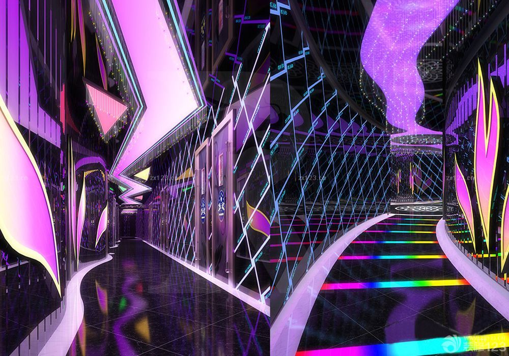 ktv灯光设计过道吊顶效果图大全2025