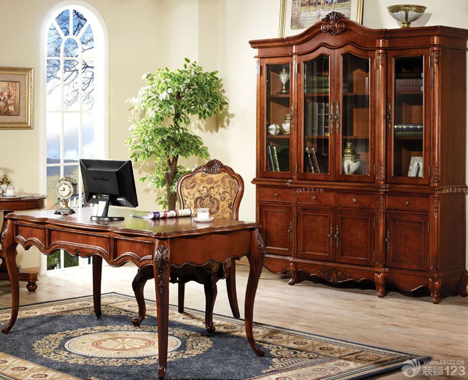 古典书桌装饰画装修样板间设计2025