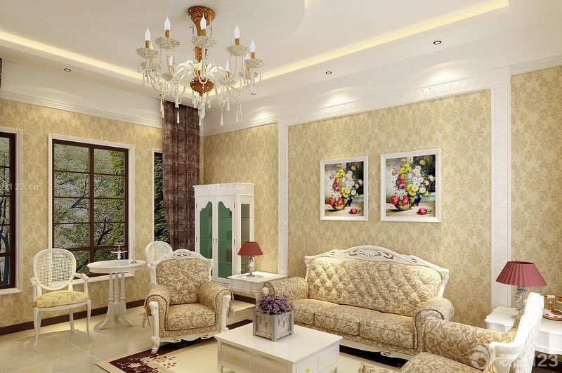 75平两居室简欧田园风格装修效果图