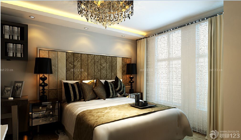 2025主卧室纯色窗帘设计图片