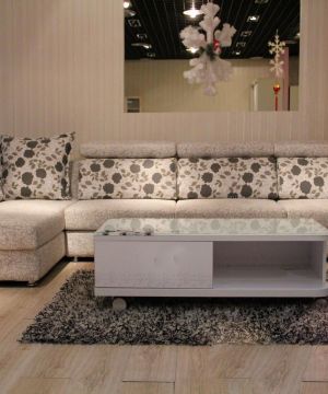 20平米客厅小户型转角布艺沙发装修效果图欣赏