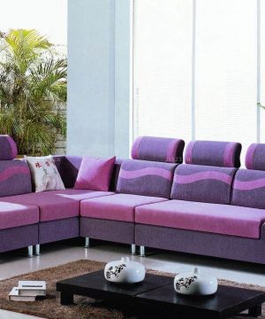 现代风格小户型转角布艺沙发设计图片