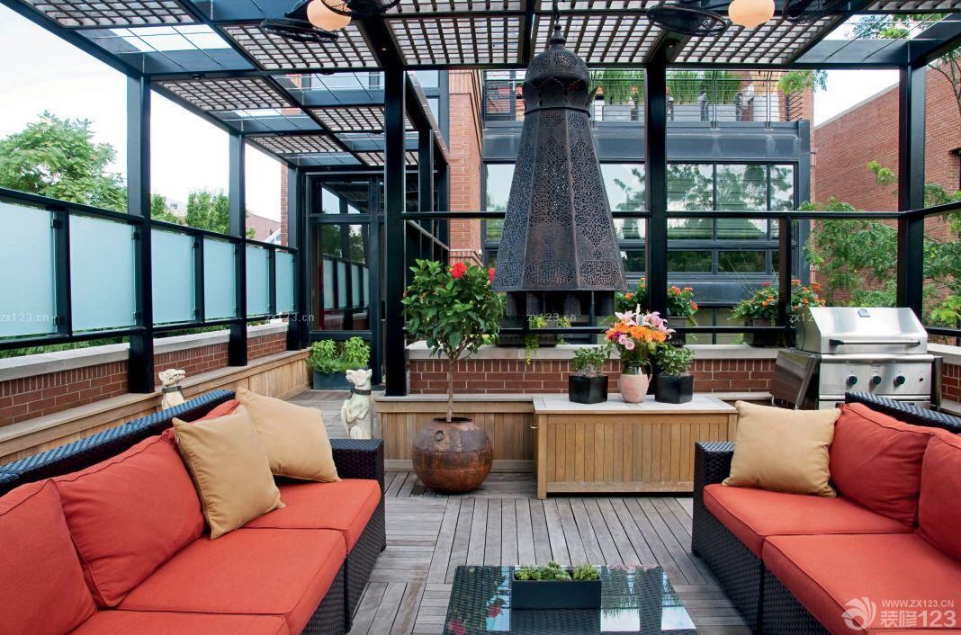 家庭生活阳台设计护栏装修图片