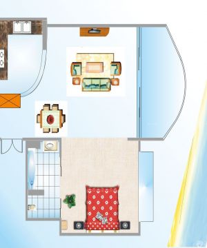2023经典田园风格一室一厅公寓户型图 