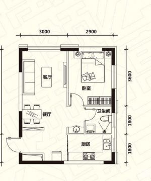 2023温馨一室一厅公寓户型图