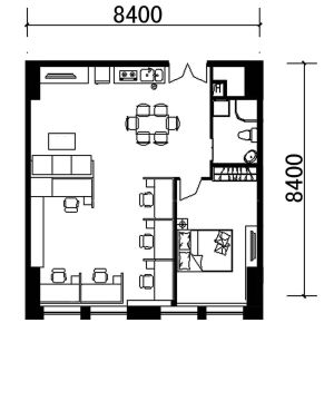 2023经典一室一厅公寓户型图 