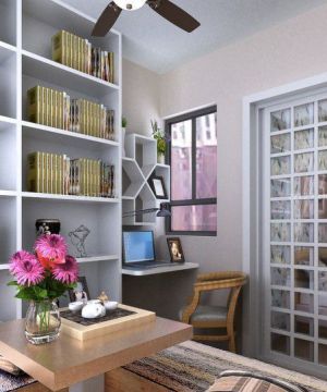 两室一厅小户型阳台改书房设计效果图