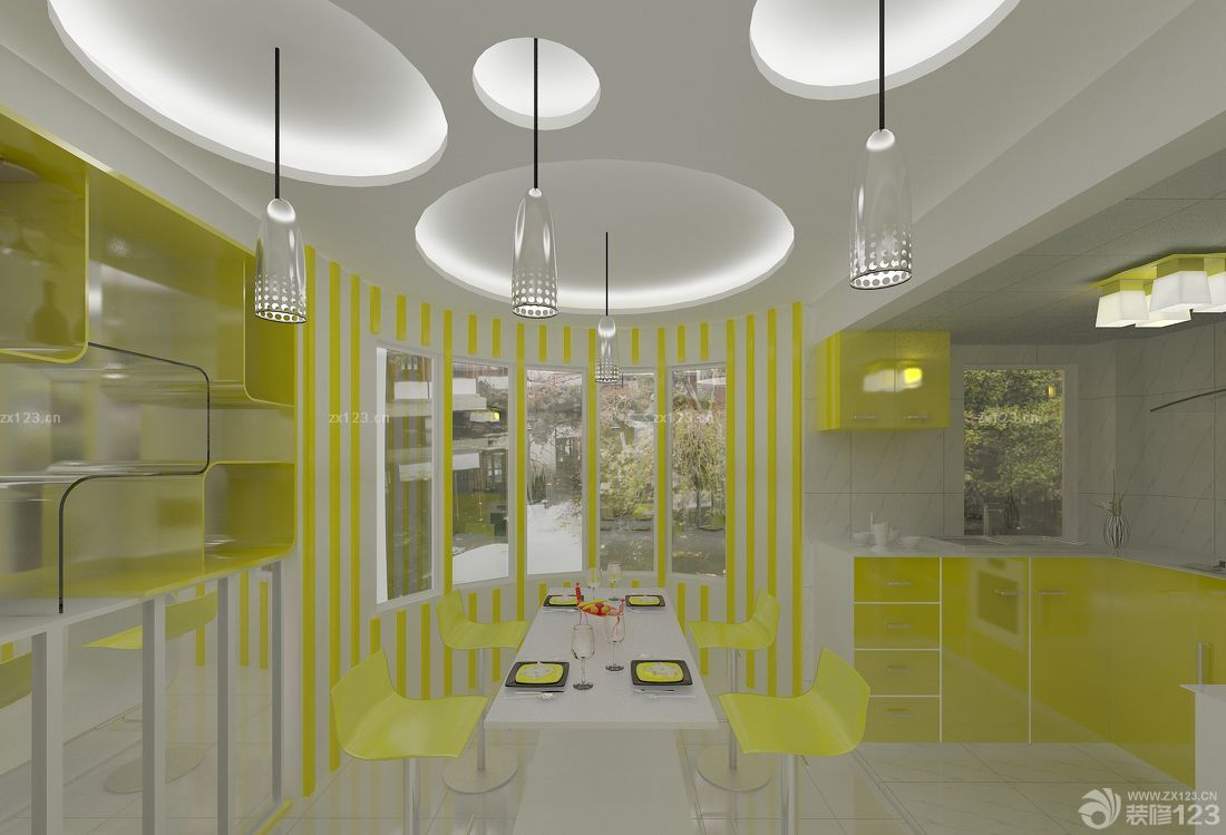 125平方室内简约风格厨柜装修实景图欣赏