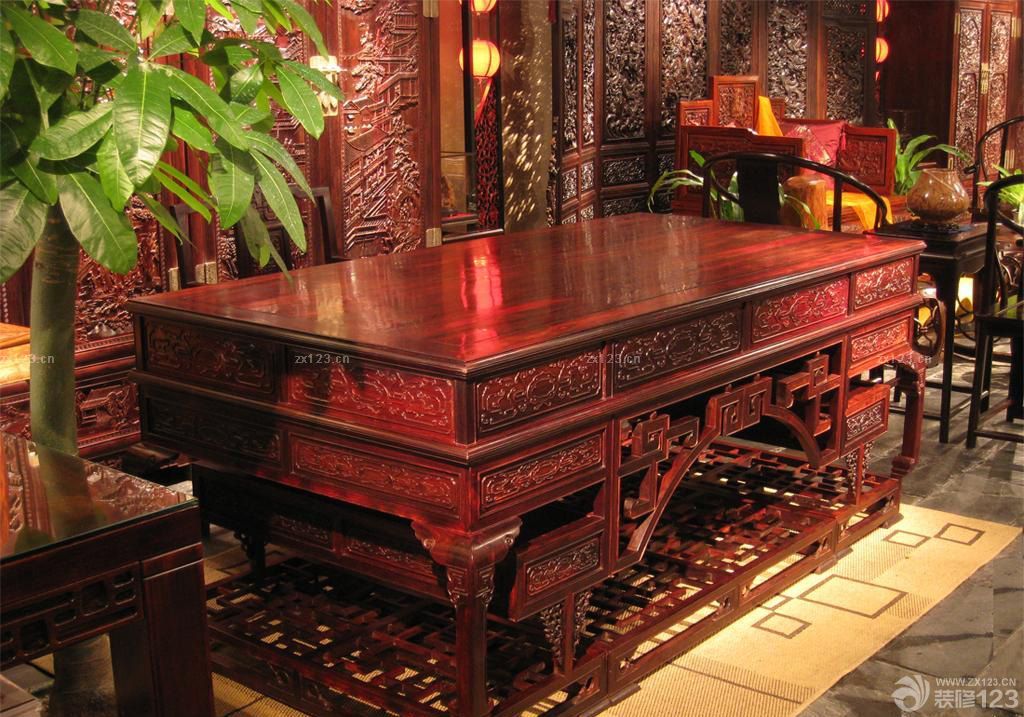 最新连天红红木家具图片大全