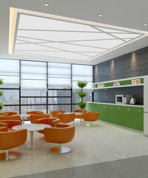 现代办公室设计茶水间装饰品效果图大全2025 