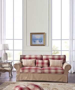 混搭风格小户型布艺三人沙发效果图欣赏