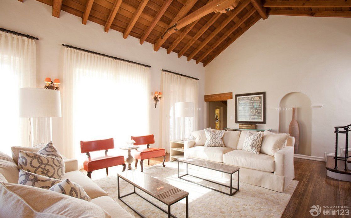 美式风格婚房客厅装修效果图大全2025