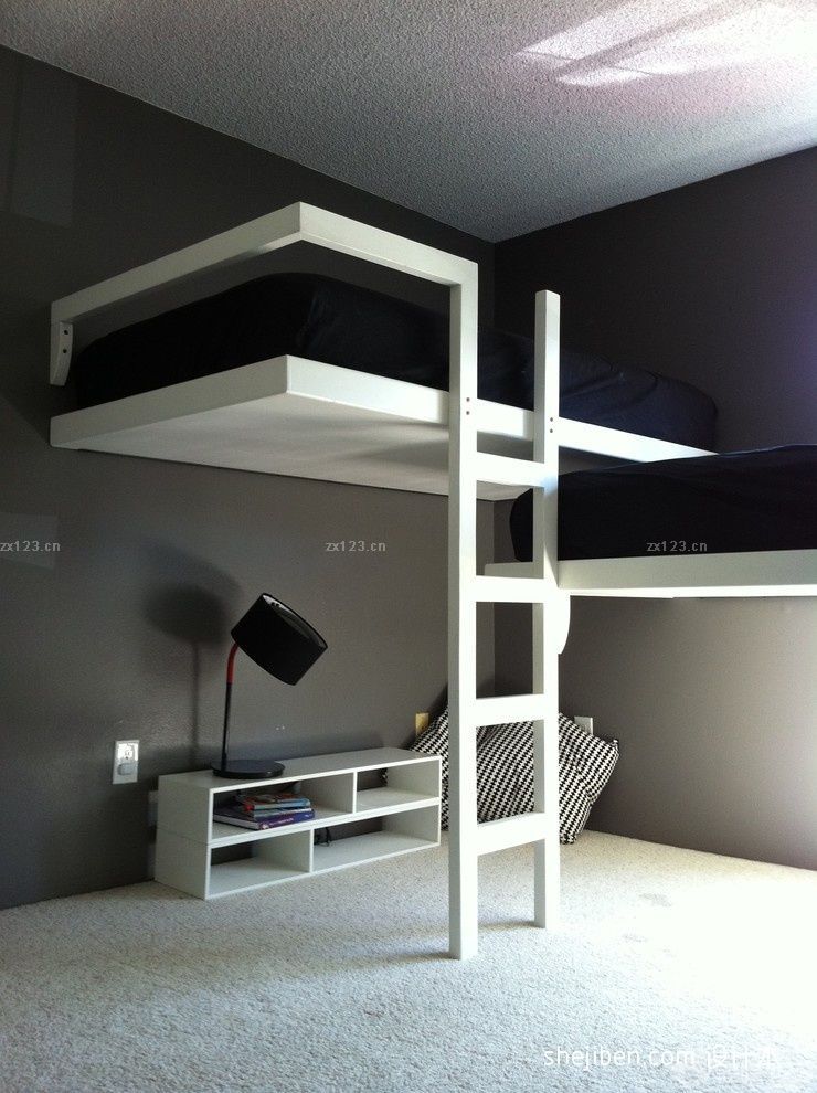 75平两居室儿童高低床设计效果图片