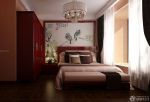 中式壁纸贴图卧室设计效果图