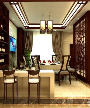 2025最新中式餐厅吧台隔断设计图片