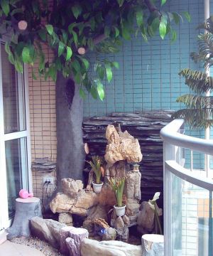 家装小户型景观阳台假山装修效果图欣赏