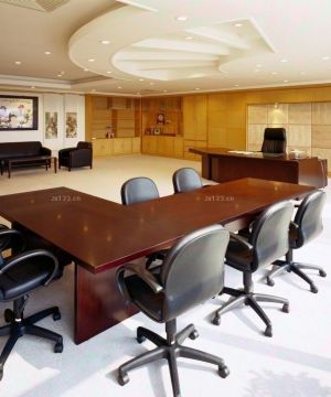 2025现代风格大会议室桌椅装修设计效果图大全 