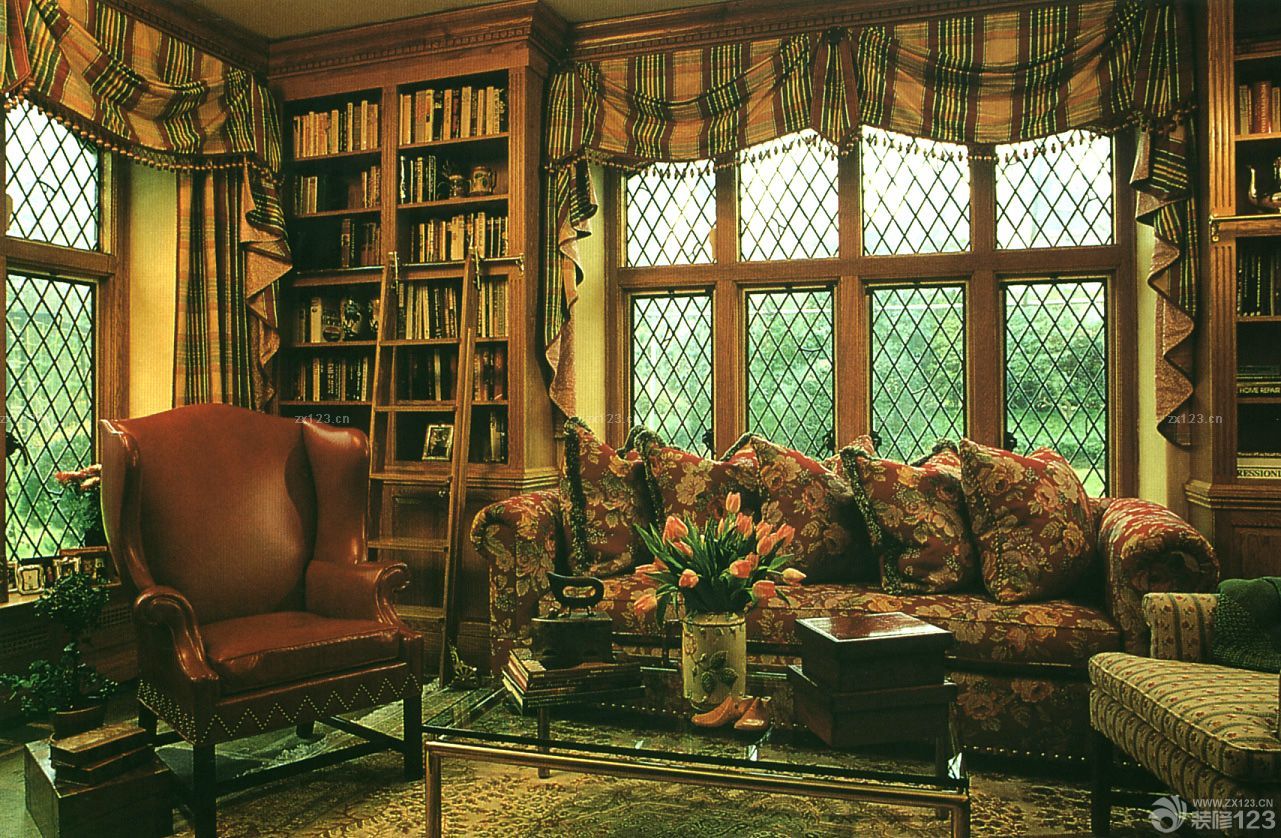 家居客厅美式乡村窗帘设计图片大全