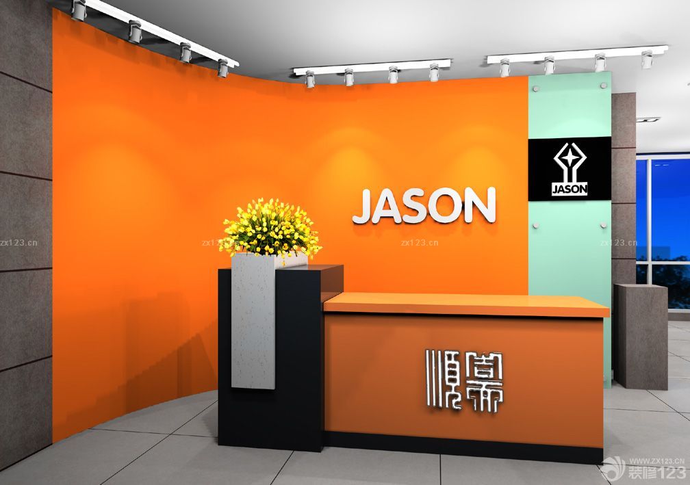 最新公司前台形象墙创意设计图