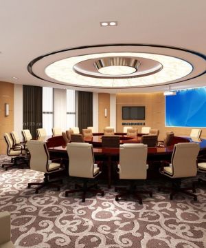 圆形大会议室桌椅装修设计效果图欣赏2023