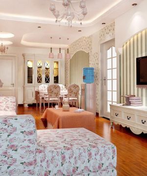 二室一厅餐厅客厅一体吊顶实景图欣赏