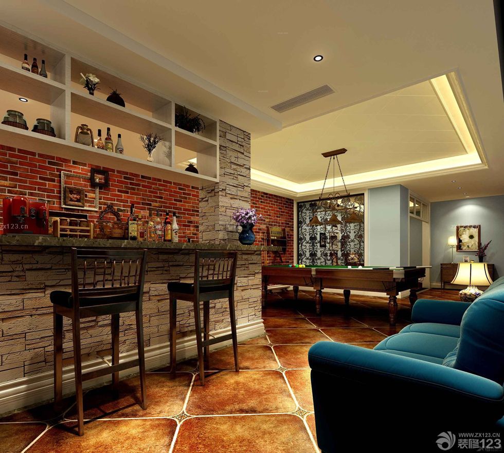 2025最新北欧田园风格简易吧台装修效果图