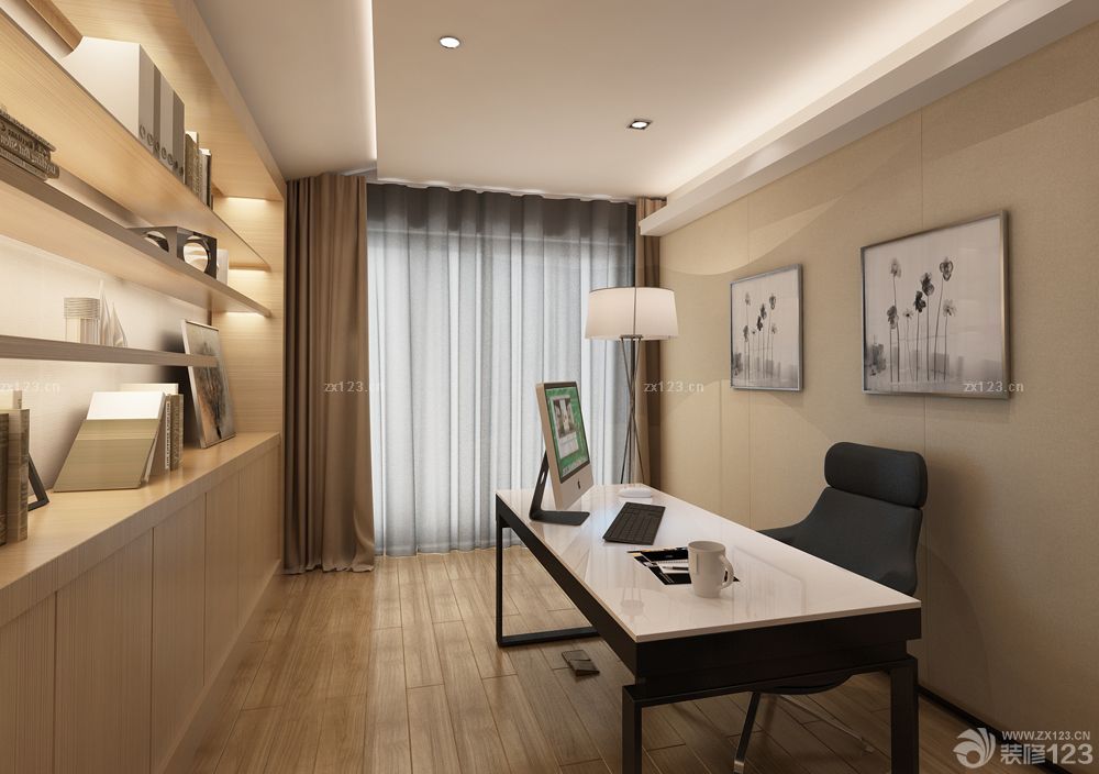 现代简约风格书房家具设计效果图