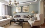 三室一厅一厨一卫客厅美式沙发摆放效果图大全