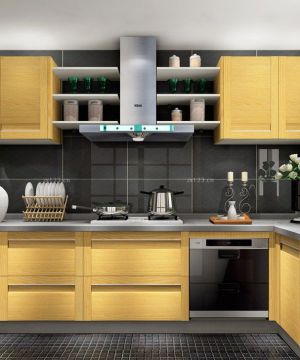 2023厨房黄色橱柜设计图片
