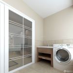 最新三室一厅简装阳台洗衣机装修实景图欣赏