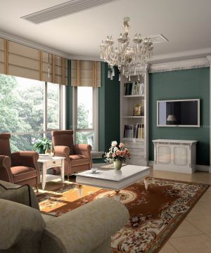 美式客厅多人沙发装修效果图大全2023