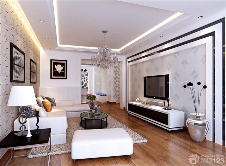 2025客厅白色护墙板设计图片