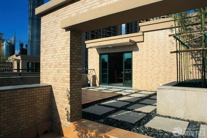 2020现代风格别墅门口设计图片_设计456装修效果图