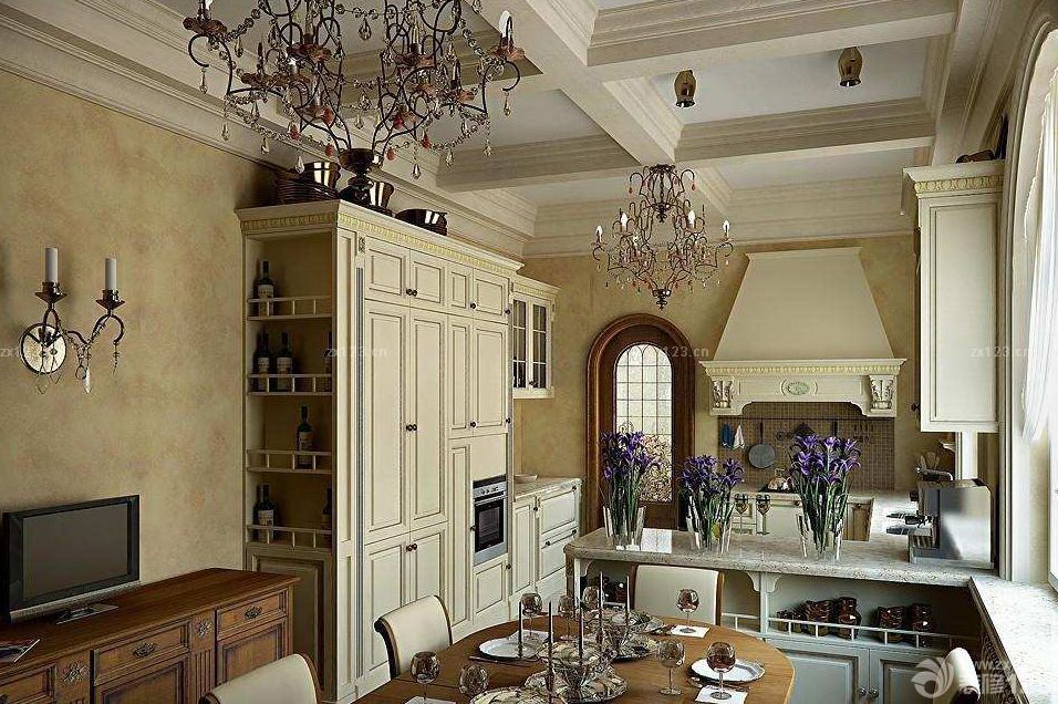 50平米小户型客厅餐厅厨房一体装修图片