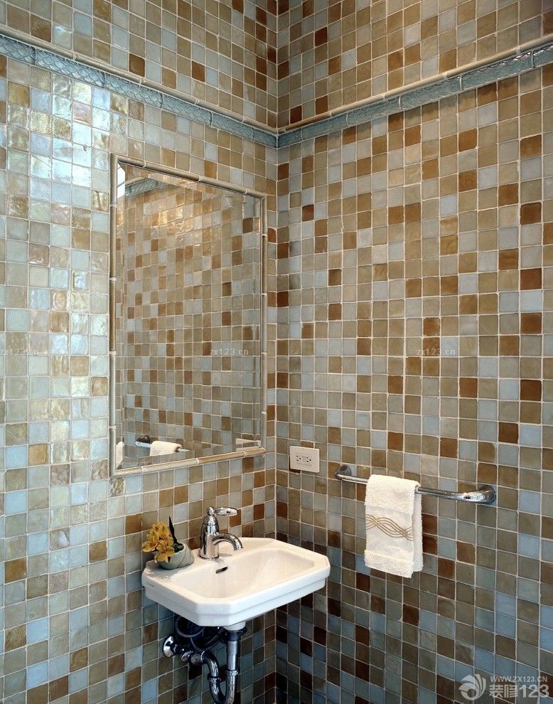 2025洗手间小格子砖墙面设计图片