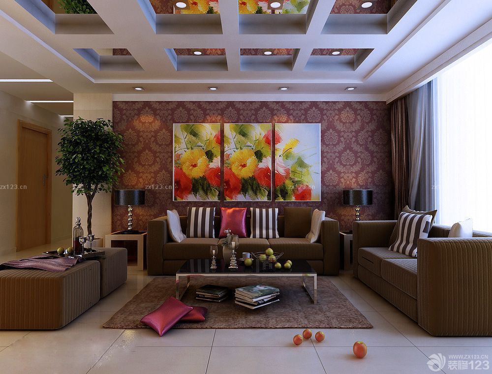 新古典小户型生态木吊顶装修实景图欣赏