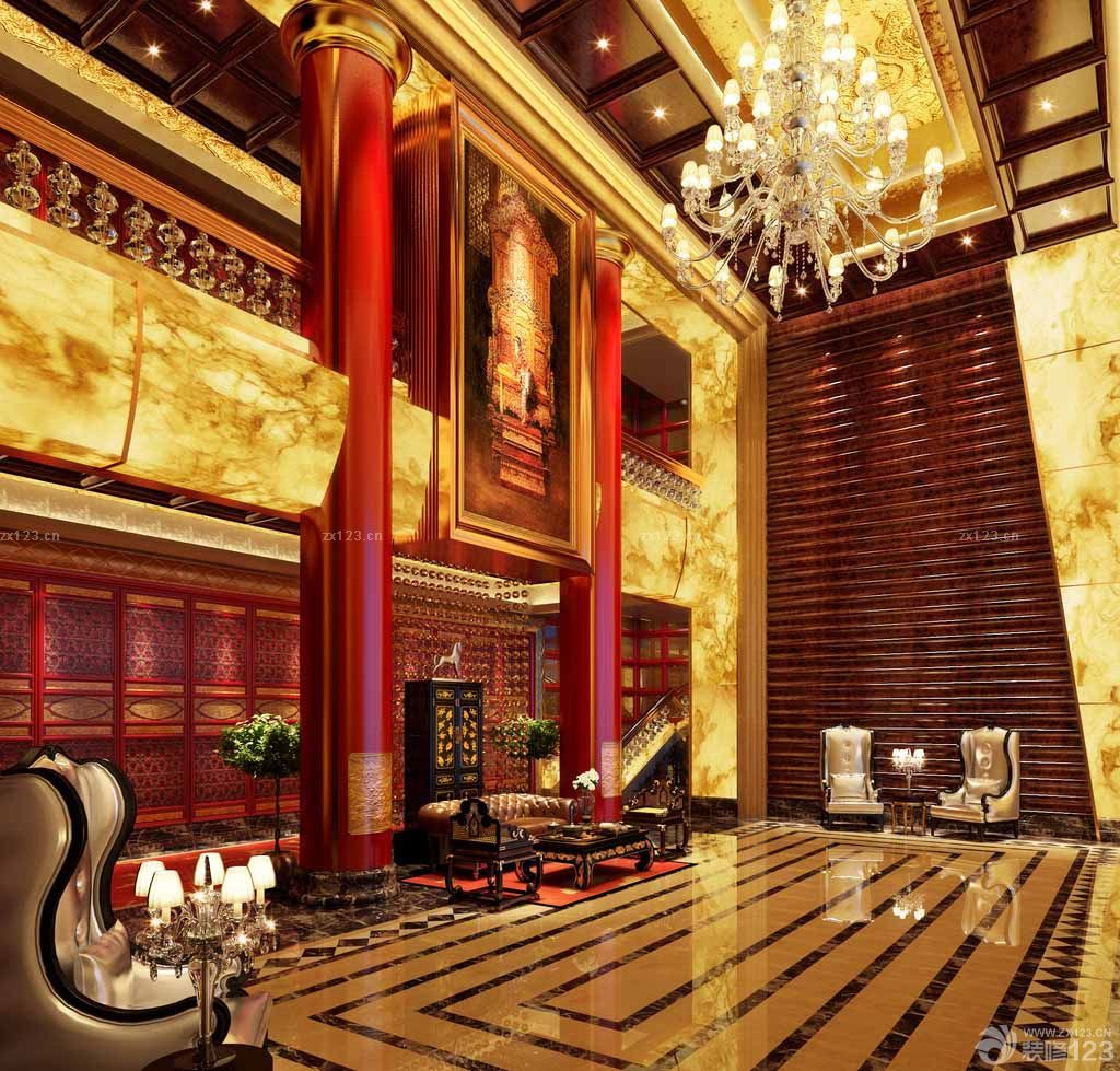 2023中式酒店大堂设计全景图欣赏