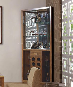 家装样板间中式风格酒柜设计案例图