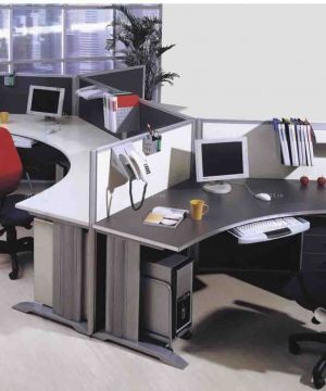 欧式风格办公桌隔断装修效果图片欣赏