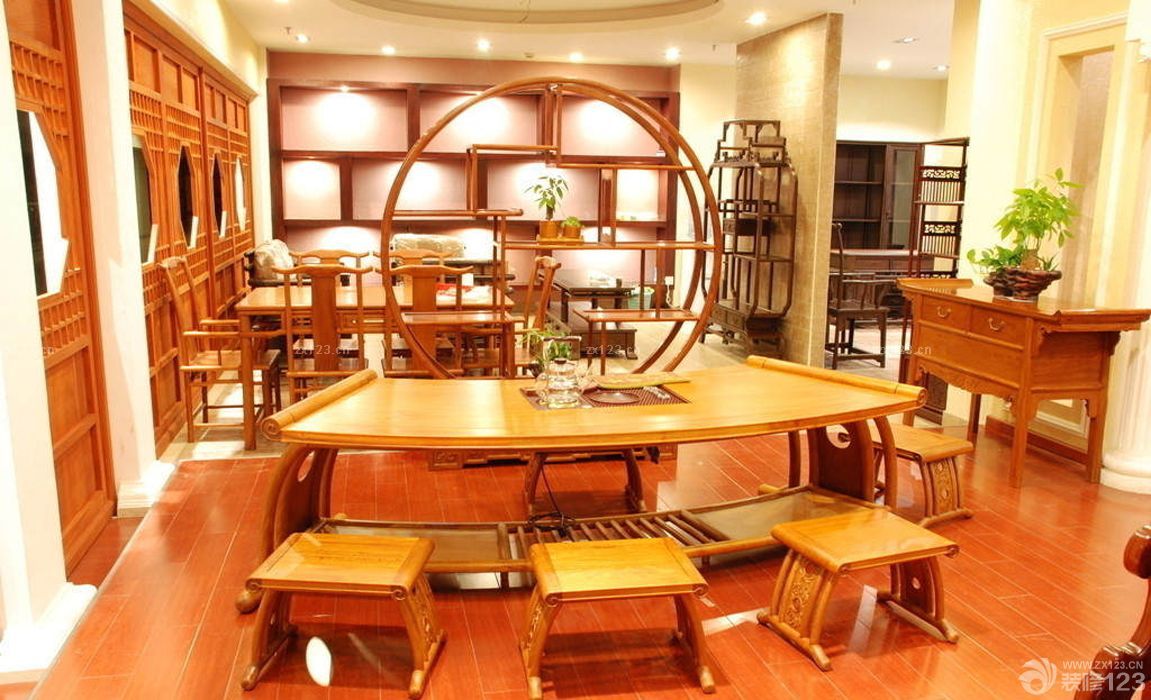 家庭客餐厅现代博古架隔断装修设计图片大全