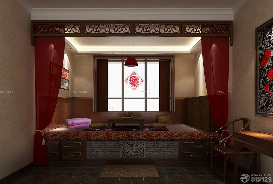 传统中式风格榻榻米床装修案例