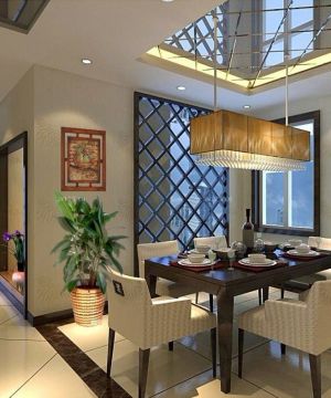 2025家装餐厅镂空吊顶装修效果图