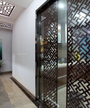 2025家装厨房玄关门镂空吊顶装修效果图