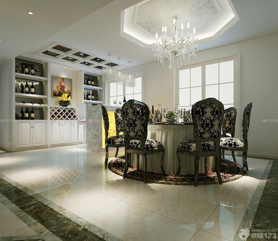 家庭餐厅简约风格酒柜设计效果图 