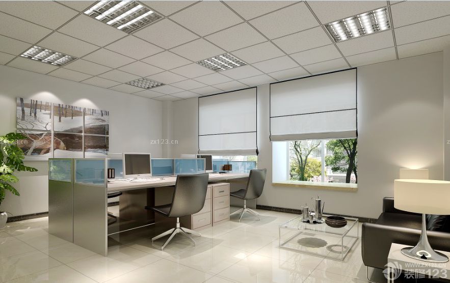 最新现代办公室装修风格小型办公室整体装修效果图