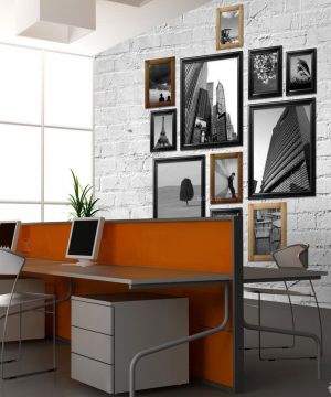 现代办公室装修风格墙壁装饰图片