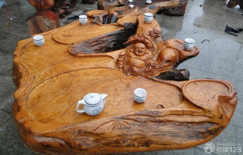 新古典根雕茶桌设计图片 