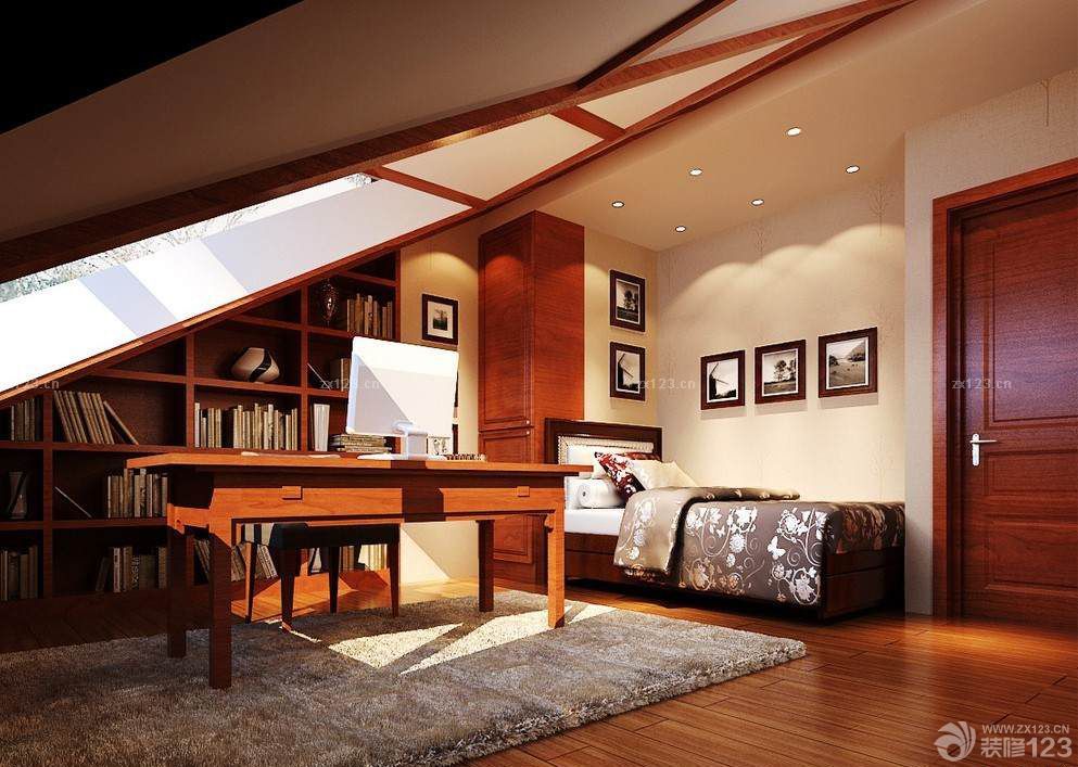 2025经典美式风格复式阁楼装修样板间设计图片